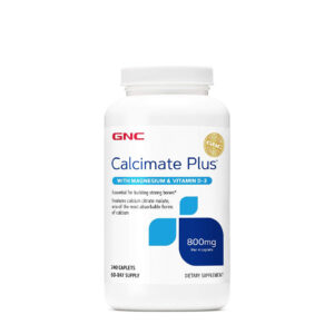 GNC Calcio Plus 800mg de 240 tabletas, suplemento de calcio citrato malato con magnesio y vitamina D3.