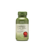GNC Fruta de Arándono Cranberry Fruit 500mg con 100 cápsulas de arándano rojo para la salud de las vías urinarias.
