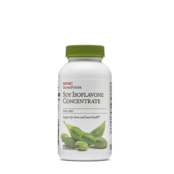GNC Isoflavonas de Soya de 90 cápsulas, suplemento de isoflavonas de soya para soporte hormonal en la menopausia.