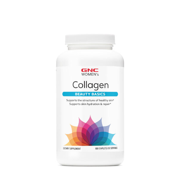 GNC-Colageno-180-Capsulas GNC Colágeno de 180 cápsulas, suplemento para mujer con colágeno, ácido hialurónico y vitamina C para la firmeza de la piel.