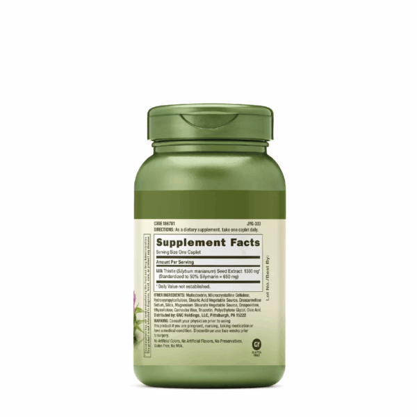 GNC Herbal Plus Milk Thistle 1300mg (120 Cápsulas) - GNC Ecuador