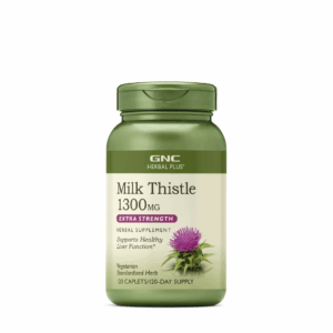 GNC Cardo Mariano Milk Thistle 1300 mg de 120 cápsulas para soporte y desintoxicación del hígado.