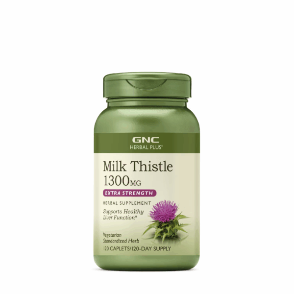 GNC Cardo Mariano Milk Thistle 1300 mg de 120 cápsulas para soporte y desintoxicación del hígado.