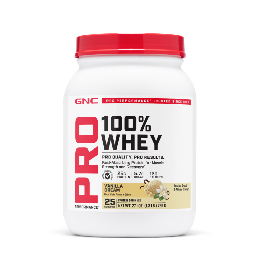 Proteína GNC Pro Performance 100% Whey 25 Servidas Vanilla Cream en Ecuador