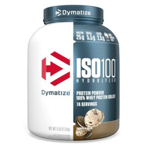 ISO100 Hydrolyzed Dymatize, (74 servidas) disponible en GNC Ecuador. Ideal para recuperación muscular post-entrenamiento.