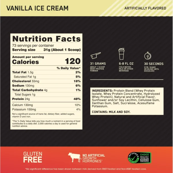 GOLD STANDARD 100% WHEY 73 servings - GNC Ecuador
